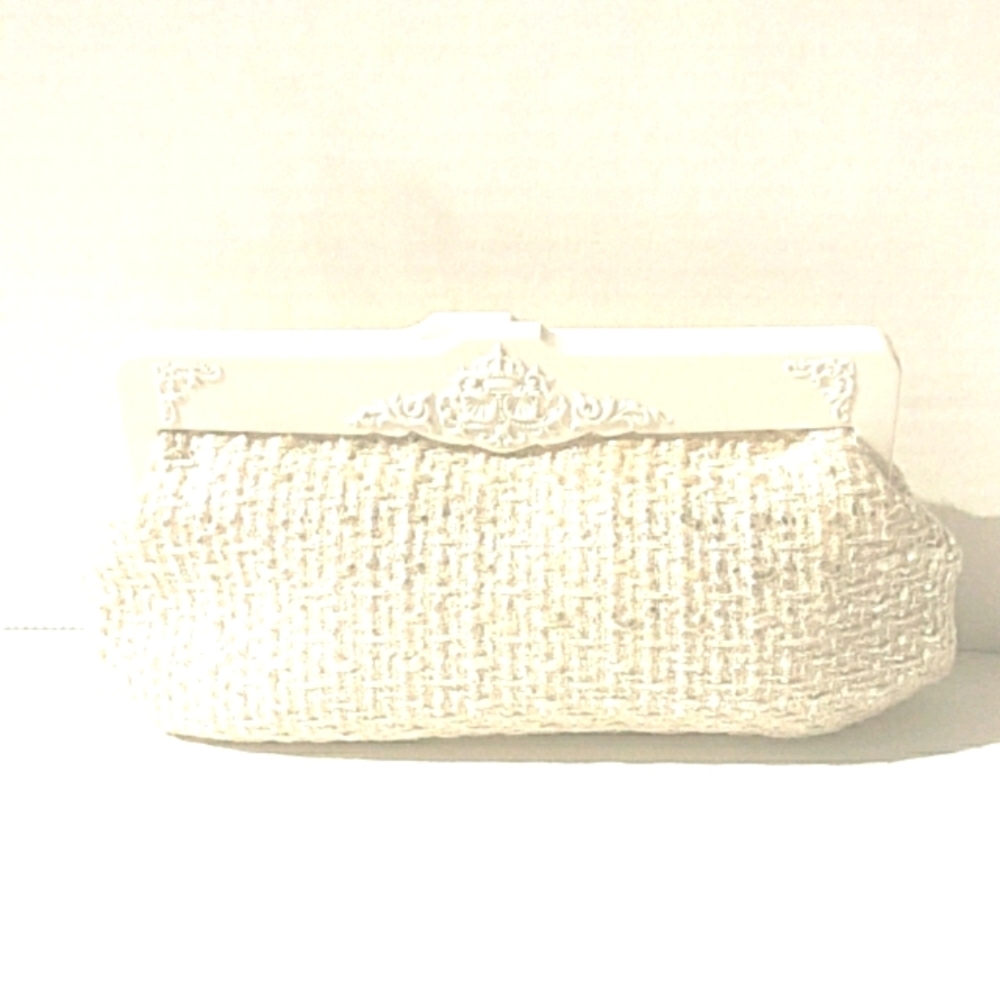 EUC MAC Ivory, Cream & Silver Handbag